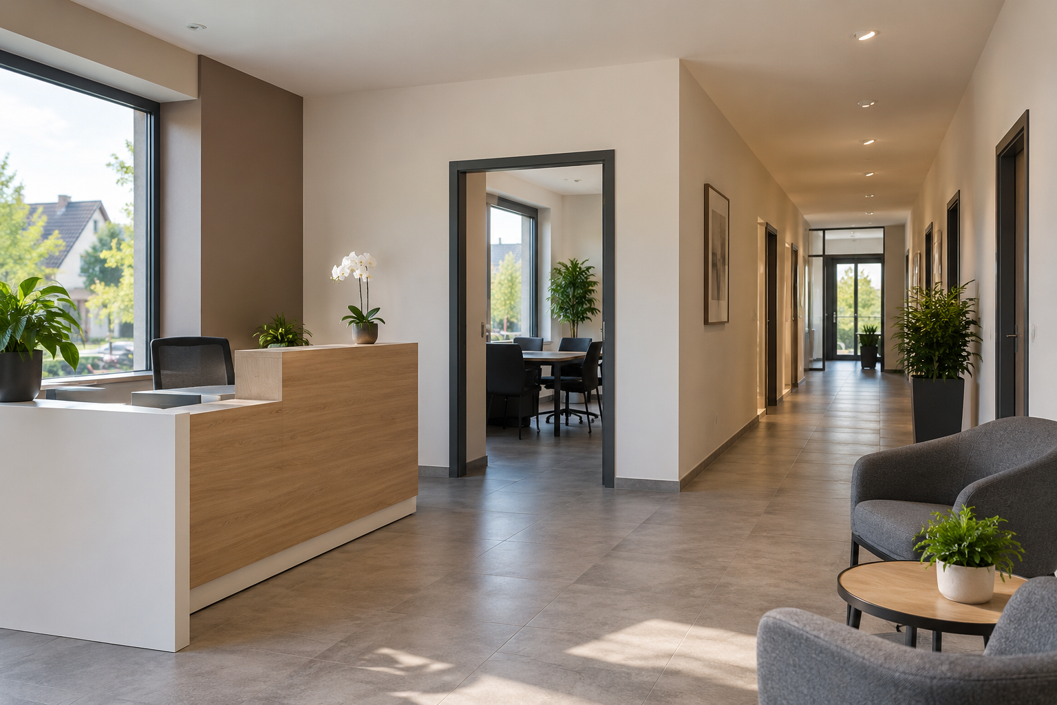 Local professionnel à Rixheim avec murs fraîchement repeints et finition soignée